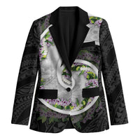 Piko Hawaii Blazer Polynesian Pattern With Maile Pikake Honohono Lei LT05 Unisex Black - Polynesian Pride