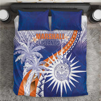 Marshall Islands Manit Day Bedding Set Polynesian Tribal Tattoo Tropical Style LT05 Blue - Polynesian Pride