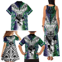 Custom New Zealand Warrior Family Matching Tank Maxi Dress and Hawaiian Shirt Maori Tribal Pattern LT05 - Polynesian Pride
