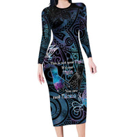 Suicide Awareness Family Matching Long Sleeve Bodycon Dress and Hawaiian Shirt You Are Not Alone LT05 Mom's Dress Black - Polynesian Pride