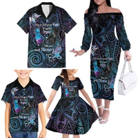 Suicide Awareness Family Matching Off The Shoulder Long Sleeve Dress and Hawaiian Shirt You Are Not Alone LT05 - Polynesian Pride