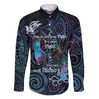 Suicide Awareness Family Matching Off The Shoulder Long Sleeve Dress and Hawaiian Shirt You Are Not Alone LT05 Dad's Shirt - Long Sleeve Black - Polynesian Pride