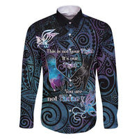 Suicide Awareness Family Matching Puletasi and Hawaiian Shirt You Are Not Alone LT05 Dad's Shirt - Long Sleeve Black - Polynesian Pride