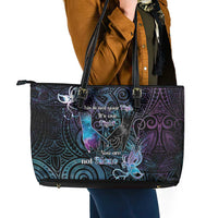 Suicide Awareness Leather Tote Bag You Are Not Alone - Polynesian Pride