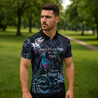 Suicide Awareness Zipper Polo Shirt You Are Not Alone - Polynesian Pride