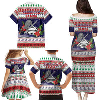 American Samoa Christmas Family Matching Puletasi and Hawaiian Shirt Poinsettia La Maunia Le Kilisimasi LT05 - Polynesian Pride