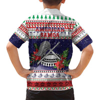 American Samoa Christmas Family Matching Short Sleeve Bodycon Dress and Hawaiian Shirt Poinsettia La Maunia Le Kilisimasi LT05 - Polynesian Pride