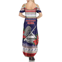 American Samoa Christmas Family Matching Summer Maxi Dress and Hawaiian Shirt Poinsettia La Maunia Le Kilisimasi LT05 - Polynesian Pride