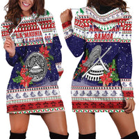 American Samoa Christmas Hoodie Dress Poinsettia La Maunia Le Kilisimasi LT05 - Polynesian Pride