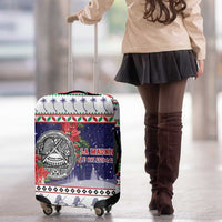 American Samoa Christmas Luggage Cover Poinsettia La Maunia Le Kilisimasi LT05 - Polynesian Pride