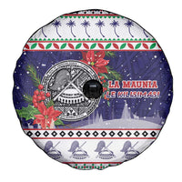 American Samoa Christmas Spare Tire Cover Poinsettia La Maunia Le Kilisimasi LT05 - Polynesian Pride