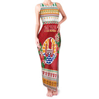French Polynesia Christmas Family Matching Tank Maxi Dress and Hawaiian Shirt Coat Of Arms Merry Xmas LT05 Mom's Dress Red - Polynesian Pride