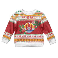 French Polynesia Christmas Kid Ugly Christmas Sweater Coat Of Arms Merry Xmas