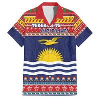 Kiribati Christmas Family Matching Long Sleeve Bodycon Dress and Hawaiian Shirt Coat Of Arms Tekeraoi Te Kiritimati LT05 Dad's Shirt - Short Sleeve Red - Polynesian Pride