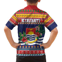 Kiribati Christmas Family Matching Off The Shoulder Long Sleeve Dress and Hawaiian Shirt Coat Of Arms Tekeraoi Te Kiritimati LT05 - Polynesian Pride