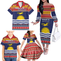 Kiribati Christmas Family Matching Off The Shoulder Long Sleeve Dress and Hawaiian Shirt Coat Of Arms Tekeraoi Te Kiritimati LT05 - Polynesian Pride
