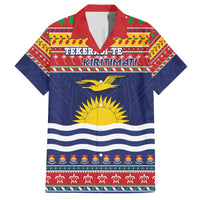 Kiribati Christmas Family Matching Off The Shoulder Long Sleeve Dress and Hawaiian Shirt Coat Of Arms Tekeraoi Te Kiritimati LT05 Dad's Shirt - Short Sleeve Red - Polynesian Pride