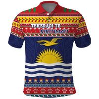 Kiribati Christmas Polo Shirt Coat Of Arms Tekeraoi Te Kiritimati LT05 Red - Polynesian Pride