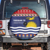 Kiribati Christmas Spare Tire Cover Coat Of Arms Tekeraoi Te Kiritimati LT05 Red - Polynesian Pride