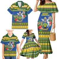 Solomon Islands Christmas Family Matching Mermaid Dress and Hawaiian Shirt Coat Of Arms Merry Xmas LT05 - Polynesian Pride
