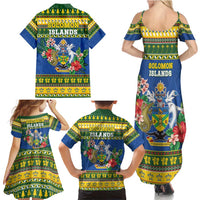 Solomon Islands Christmas Family Matching Summer Maxi Dress and Hawaiian Shirt Coat Of Arms Merry Xmas LT05 - Polynesian Pride