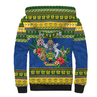 Solomon Islands Christmas Sherpa Hoodie Coat Of Arms Merry Xmas LT05 - Polynesian Pride