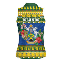 Solomon Islands Christmas Women Sleeveless Polo Shirt Coat Of Arms Merry Xmas LT05 - Polynesian Pride