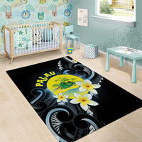 Palau United Nations Day Area Rug Polynesian Curves Plumeria - Polynesian Pride