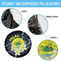 Palau United Nations Day Spare Tire Cover Polynesian Curves Plumeria - Polynesian Pride