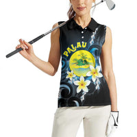 Palau United Nations Day Women Sleeveless Polo Shirt Polynesian Curves Plumeria LT05 - Polynesian Pride