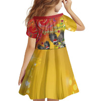 New Zealand Piwakawaka Christmas Family Matching Short Sleeve Bodycon Dress and Hawaiian Shirt With Maori Pattern LT05 - Polynesian Pride