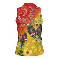 New Zealand Piwakawaka Christmas Women Sleeveless Polo Shirt With Maori Pattern LT05 - Polynesian Pride