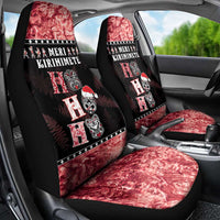 New Zealand Tiki Christmas Car Seat Cover Ho Ho Ho Paua Shell Glitter Red LT05 - Polynesian Pride