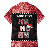 Personalised New Zealand Tiki Christmas Hawaiian Shirt Ho Ho Ho Paua Shell Glitter Red LT05 - Polynesian Pride