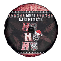 New Zealand Tiki Christmas Spare Tire Cover Ho Ho Ho Paua Shell Glitter Red LT05 - Polynesian Pride