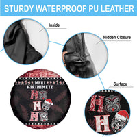 New Zealand Tiki Christmas Spare Tire Cover Ho Ho Ho Paua Shell Glitter Red LT05 - Polynesian Pride