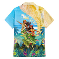 Personalised Hawaii Honolulu Festival Family Matching Off Shoulder Maxi Dress and Hawaiian Shirt Hula Girls Tropical Vibe LT05 - Polynesian Pride