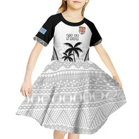 Custom Fiji Tapa Football Kid Short Sleeve Dress Sporty Style LT05 - Polynesian Pride