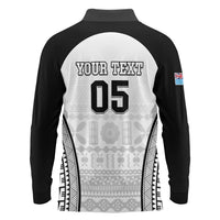 Custom Fiji Tapa Football Long Sleeve Polo Shirt Sporty Style LT05 - Polynesian Pride