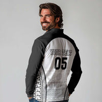 Custom Fiji Tapa Football Long Sleeve Polo Shirt Sporty Style LT05 - Polynesian Pride