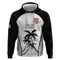Custom Fiji Tapa Football Zip Hoodie Sporty Style LT05 Pullover Hoodie White - Polynesian Pride