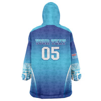 Custom Fiji Football Wearable Blanket Hoodie Fijian Tapa Pattern LT05 - Polynesian Pride