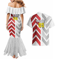 Custom New Caledonia Football Couples Matching Mermaid Dress and Hawaiian Shirt Unique Style LT05 - Polynesian Pride
