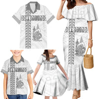 Custom New Caledonia Football Family Matching Mermaid Dress and Hawaiian Shirt Go The Kagus LT05 - Polynesian Pride