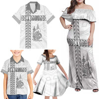 Custom New Caledonia Football Family Matching Off Shoulder Maxi Dress and Hawaiian Shirt Go The Kagus LT05 - Polynesian Pride