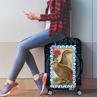 New Zealand Weka Luggage Cover Maori Hen Koru Pattern - Polynesian Pride