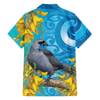 New Zealand Kokako Bird Hawaiian Shirt Maori Koru With Kowhai Flowers LT05 - Polynesian Pride