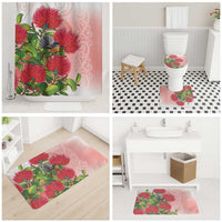 New Zealand Fantail Bathroom Set Maori Koru With Pohutukawa Flowers LT05 - Polynesian Pride