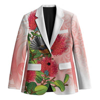 New Zealand Fantail Blazer Maori Koru With Pohutukawa Flowers LT05 Unisex Red - Polynesian Pride