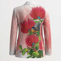 New Zealand Fantail Blazer Maori Koru With Pohutukawa Flowers LT05 - Polynesian Pride